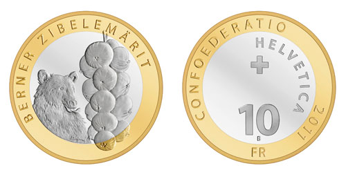 10 Franken Gedenkmünze 2011 Berner Zibelemärit