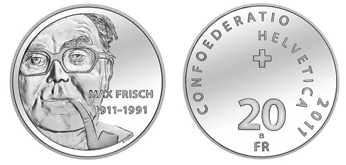 20 Franken Gedenkmünze 2011 Max Frisch