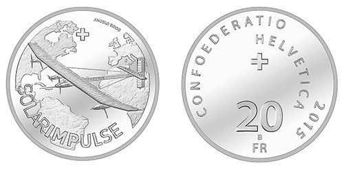 20 Franken Gedenkmünze 2015 Solar Impulse